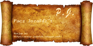 Pacz Jozafát névjegykártya